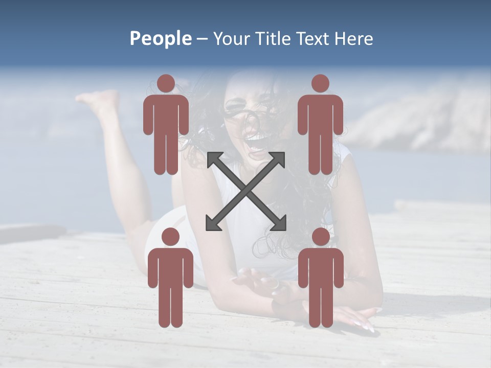 A Woman Laying On A Dock With Her Arms Outstretched PowerPoint Template
