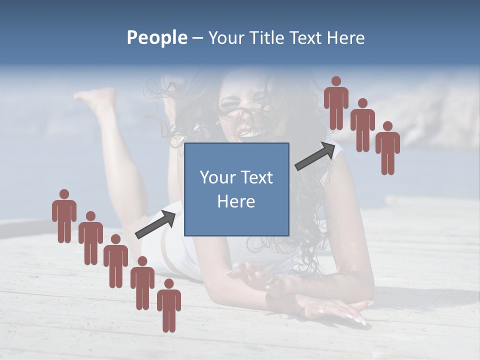 A Woman Laying On A Dock With Her Arms Outstretched PowerPoint Template