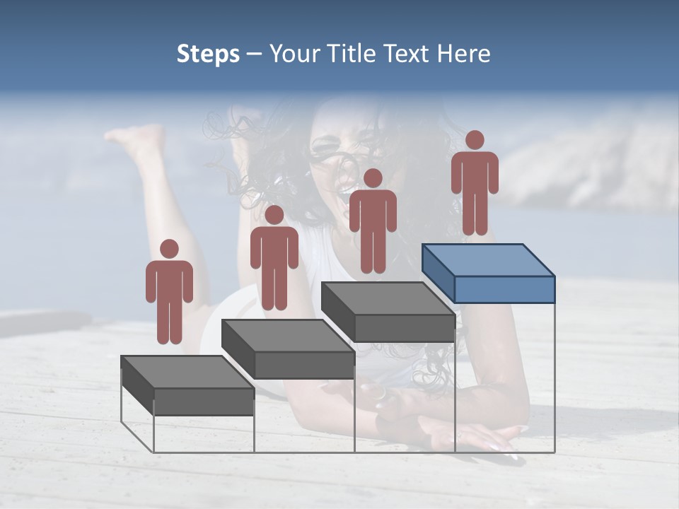 A Woman Laying On A Dock With Her Arms Outstretched PowerPoint Template