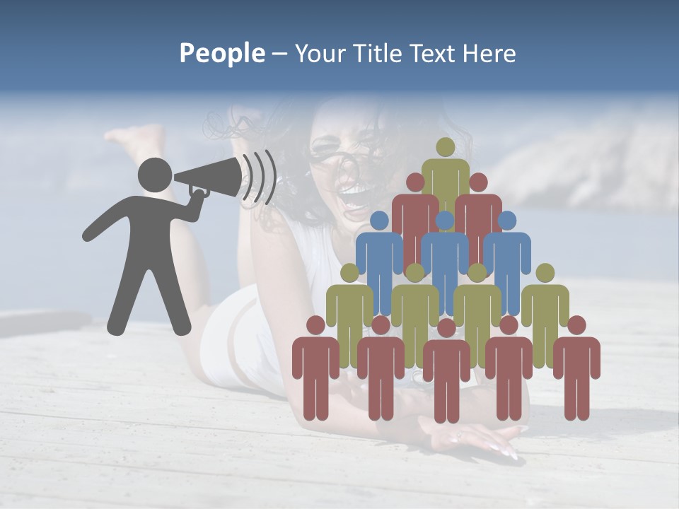 A Woman Laying On A Dock With Her Arms Outstretched PowerPoint Template