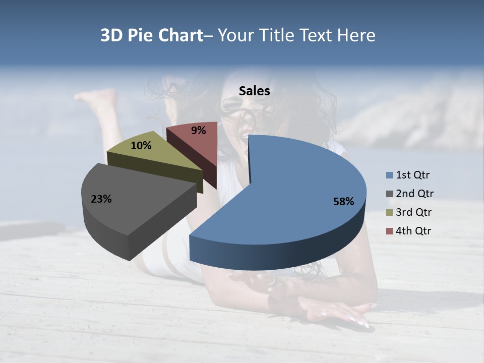 A Woman Laying On A Dock With Her Arms Outstretched PowerPoint Template