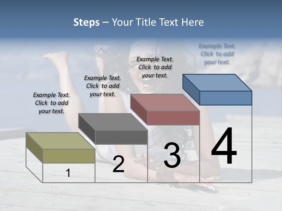 A Woman Laying On A Dock With Her Arms Outstretched PowerPoint Template