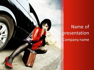 Attractive Luggage Young PowerPoint Template