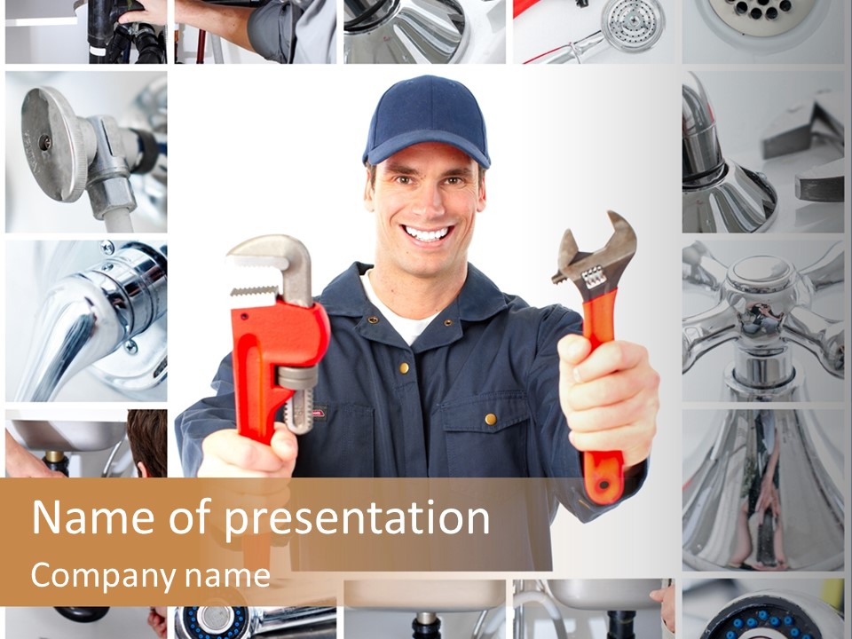 Adjustable Work Plumbing PowerPoint Template