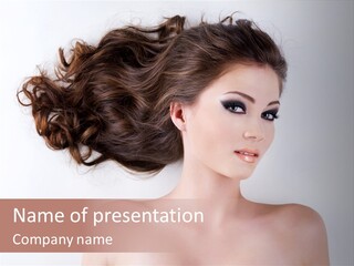 A Woman With Long Hair In A Ponytail PowerPoint Template