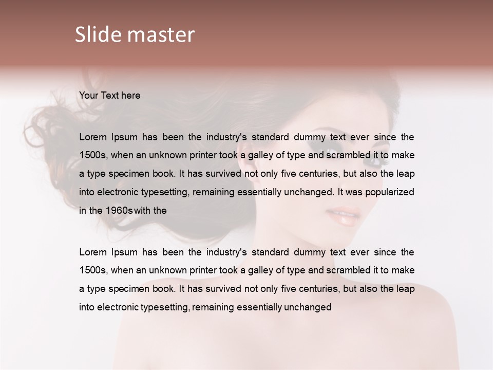 A Woman With Long Hair In A Ponytail PowerPoint Template