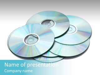 A Pile Of Cds On Top Of Each Other PowerPoint Template