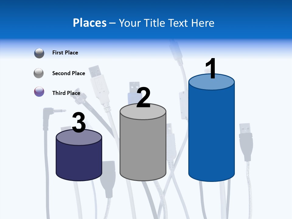 Closeup Interconnect Numbers PowerPoint Template