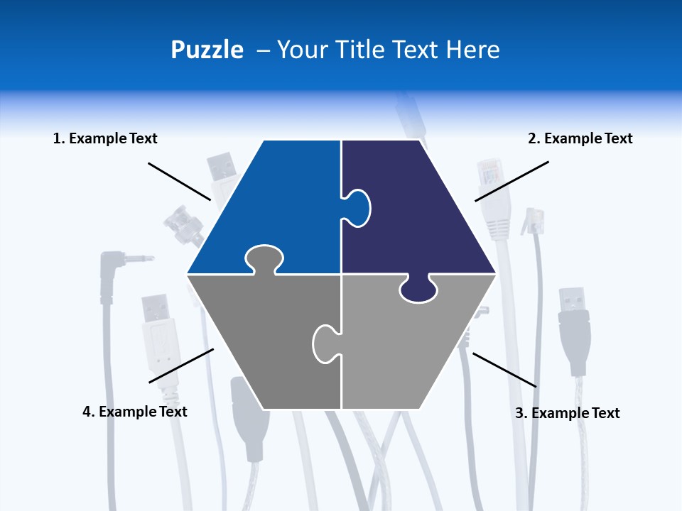 Closeup Interconnect Numbers PowerPoint Template