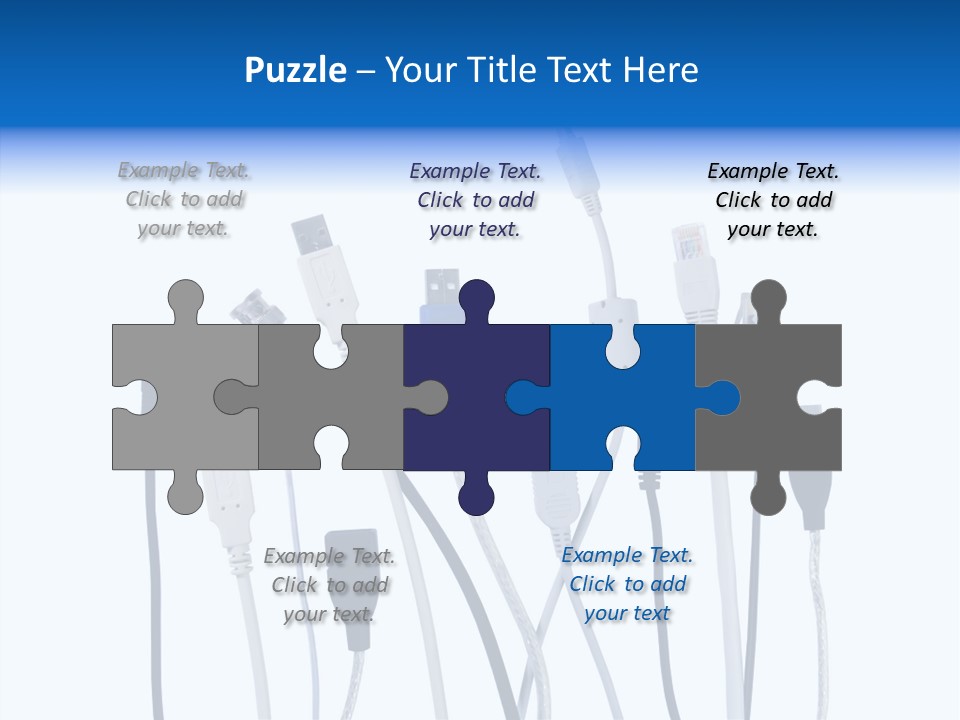 Closeup Interconnect Numbers PowerPoint Template