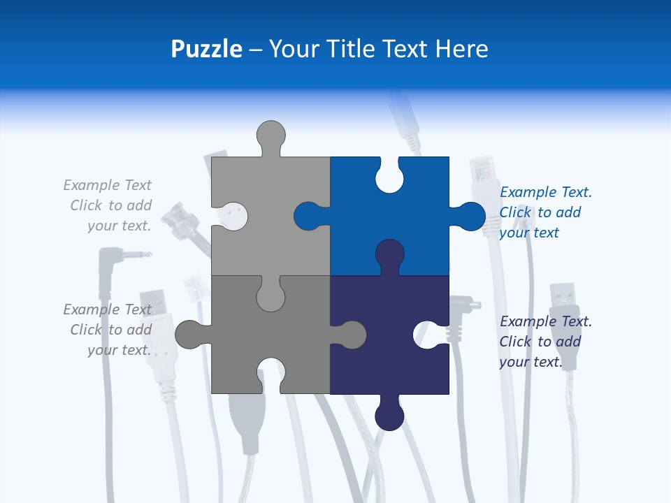 Closeup Interconnect Numbers PowerPoint Template