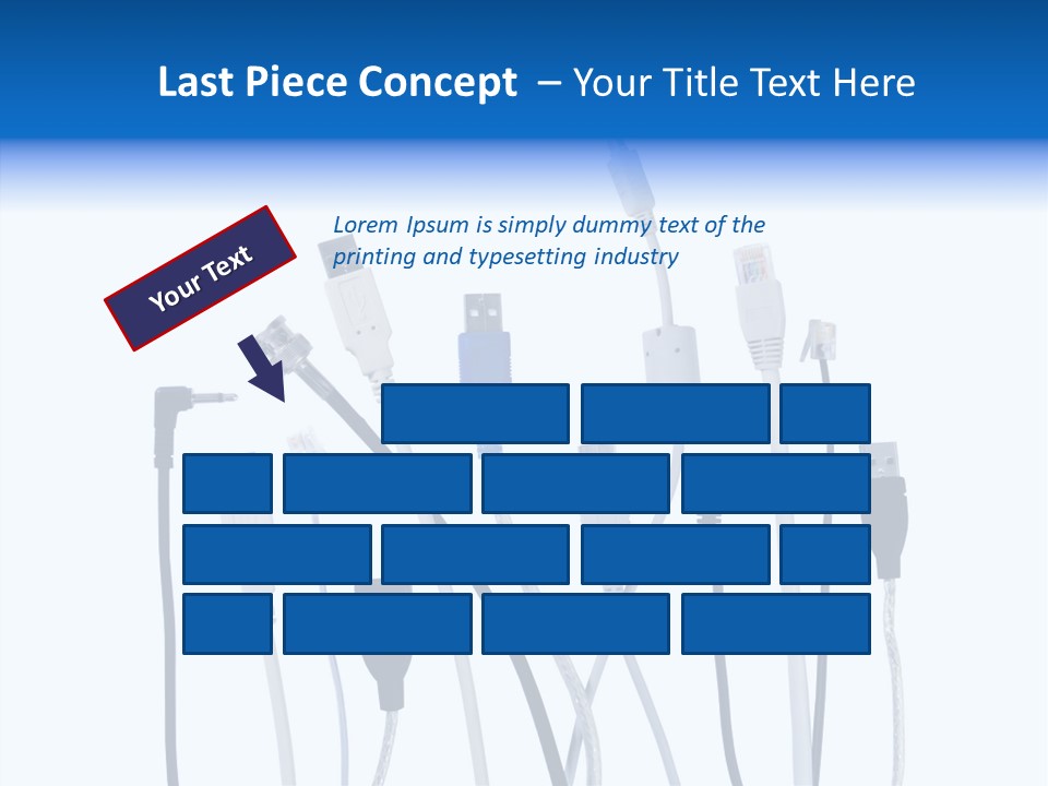 Closeup Interconnect Numbers PowerPoint Template