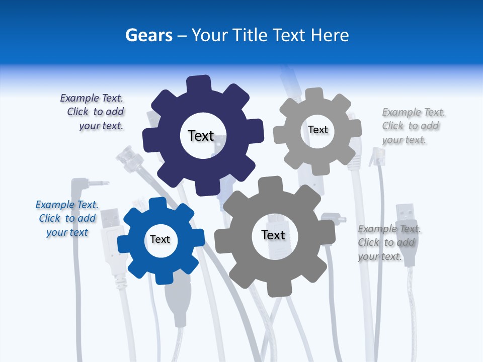 Closeup Interconnect Numbers PowerPoint Template