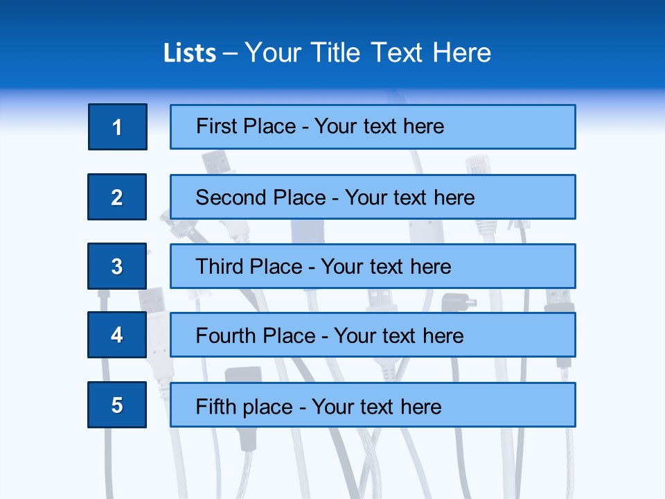 Closeup Interconnect Numbers PowerPoint Template