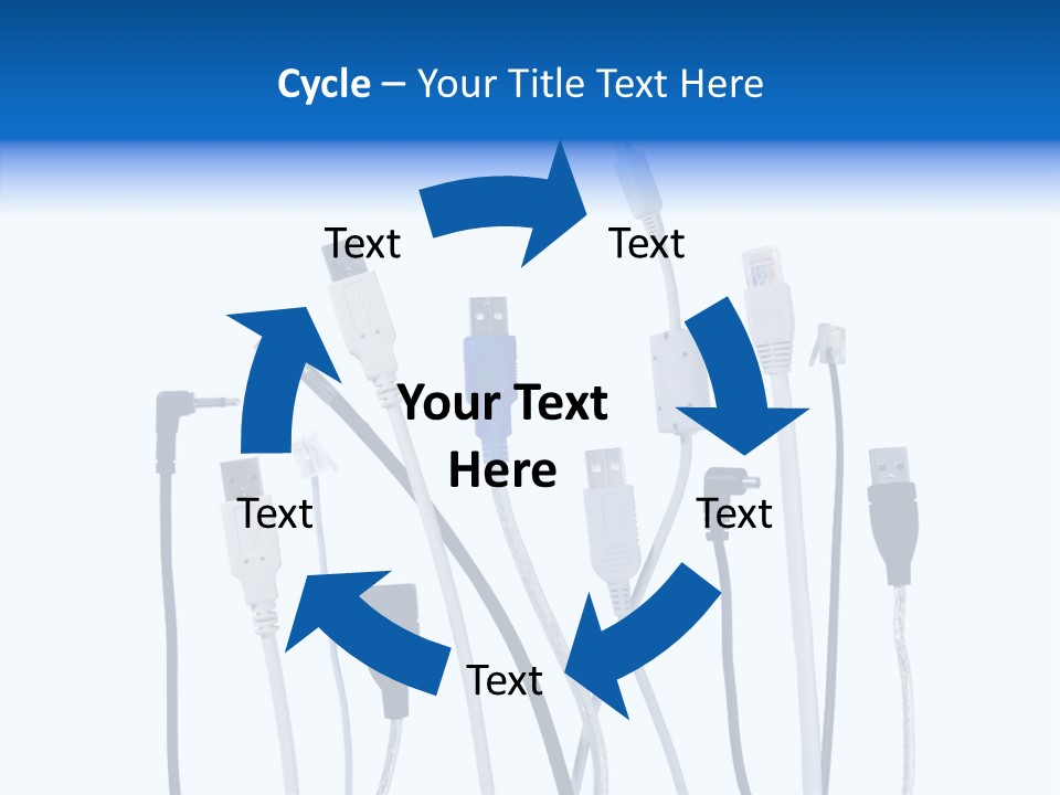 Closeup Interconnect Numbers PowerPoint Template