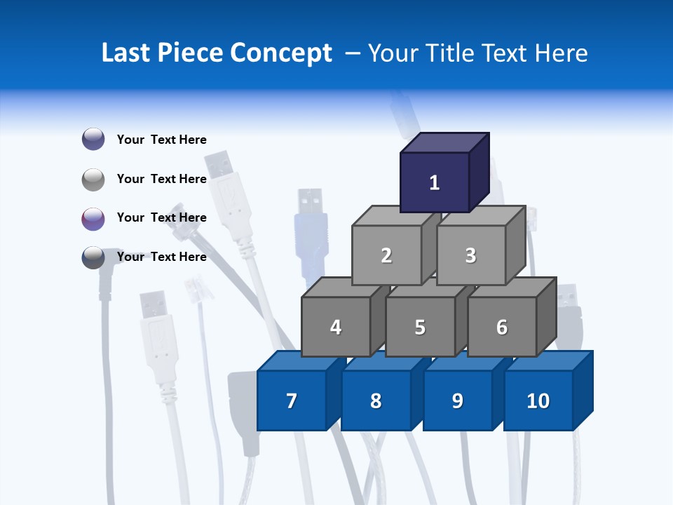 Closeup Interconnect Numbers PowerPoint Template