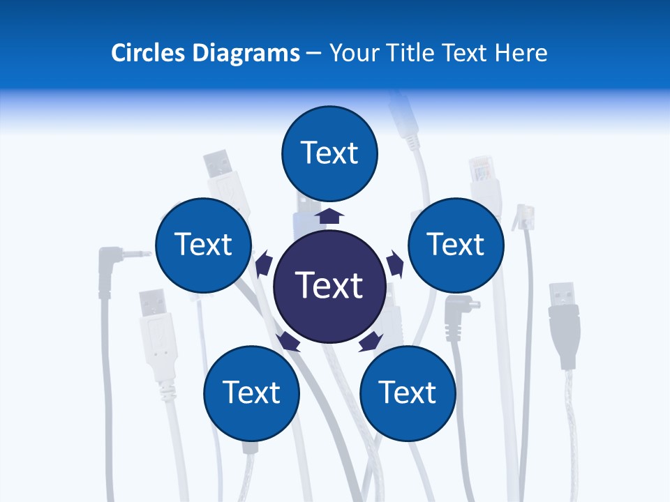 Closeup Interconnect Numbers PowerPoint Template