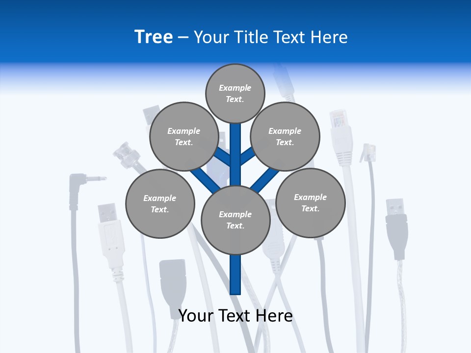Closeup Interconnect Numbers PowerPoint Template