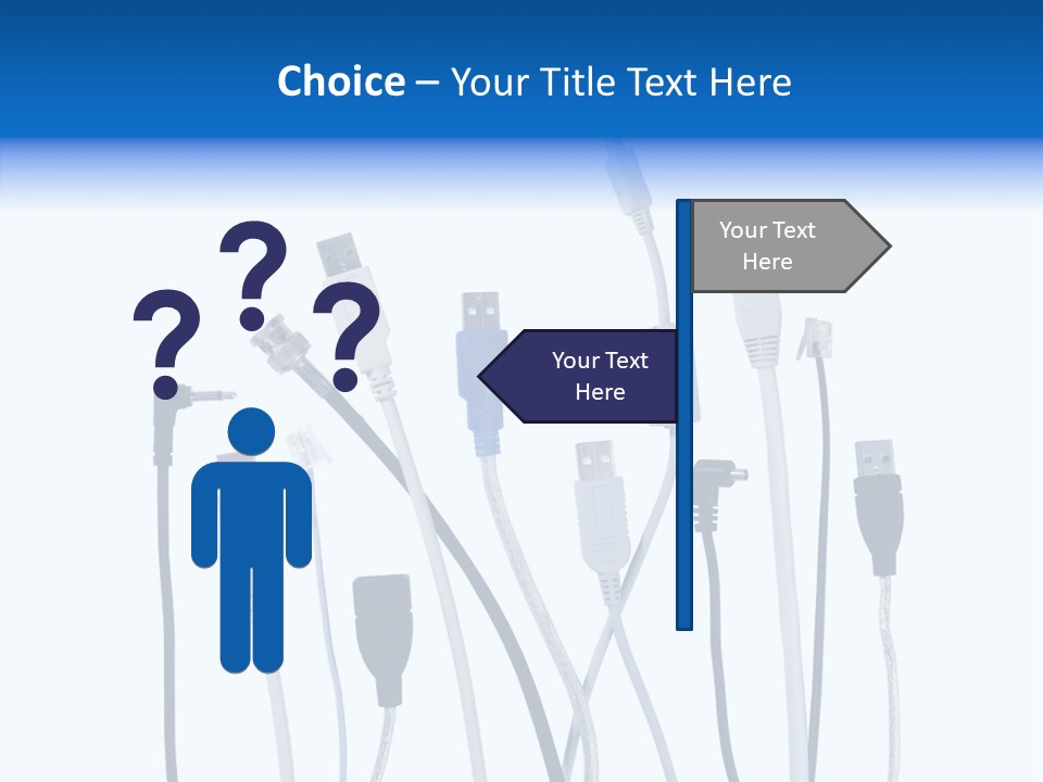 Closeup Interconnect Numbers PowerPoint Template