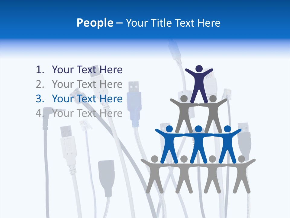 Closeup Interconnect Numbers PowerPoint Template