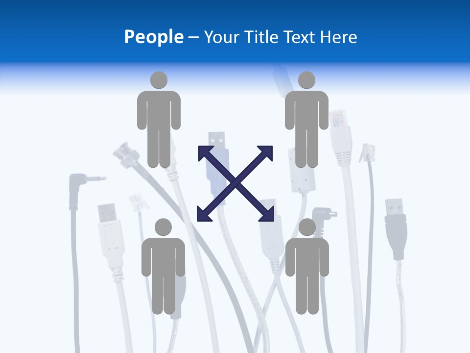 Closeup Interconnect Numbers PowerPoint Template