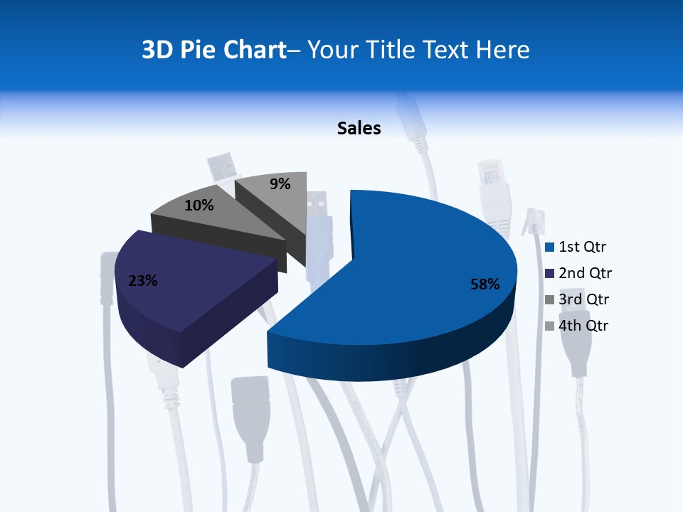 Closeup Interconnect Numbers PowerPoint Template