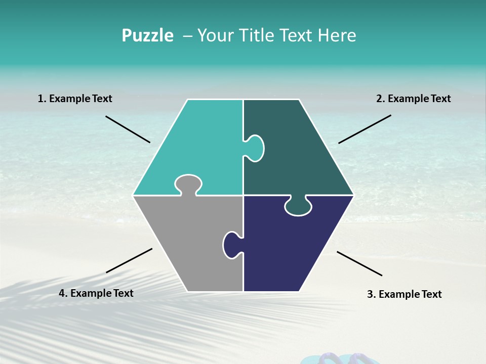 A Pair Of Flip Flops Sitting On A Sandy Beach PowerPoint Template