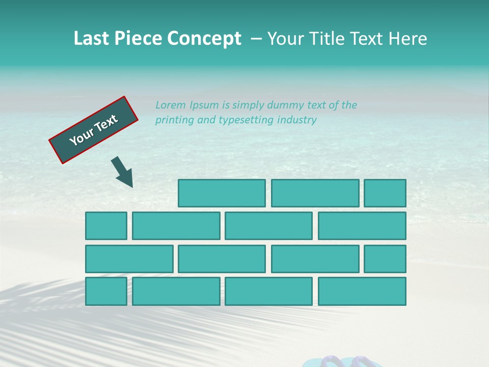 A Pair Of Flip Flops Sitting On A Sandy Beach PowerPoint Template