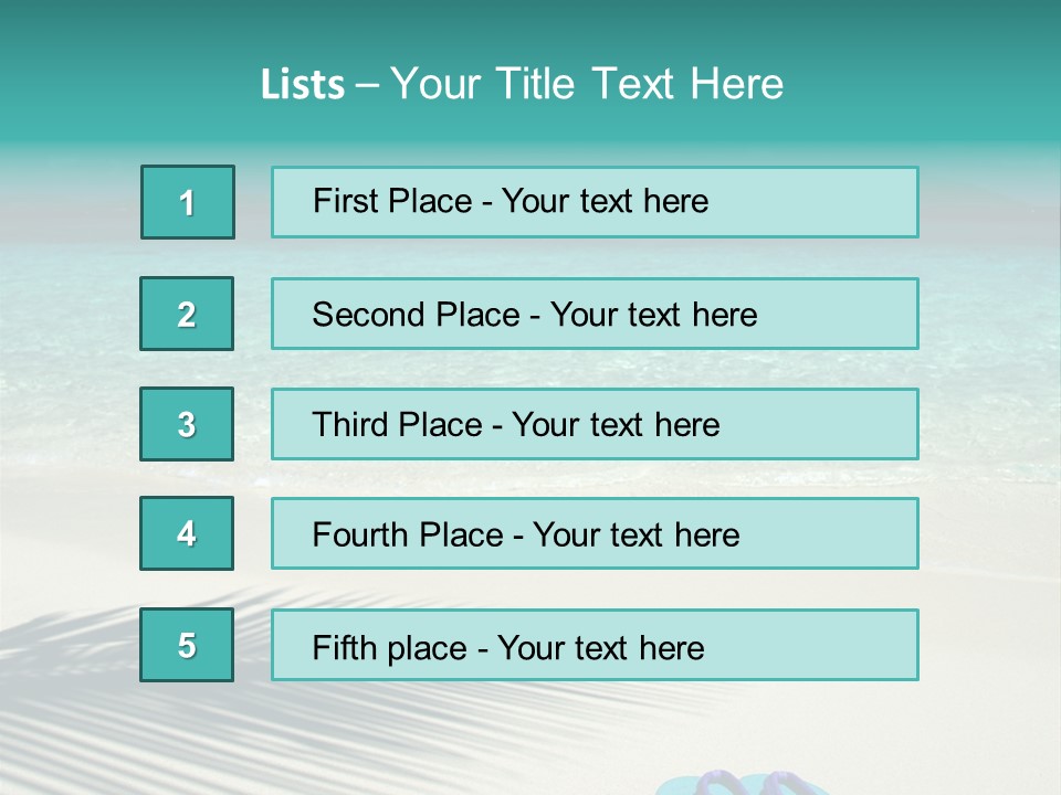 A Pair Of Flip Flops Sitting On A Sandy Beach PowerPoint Template