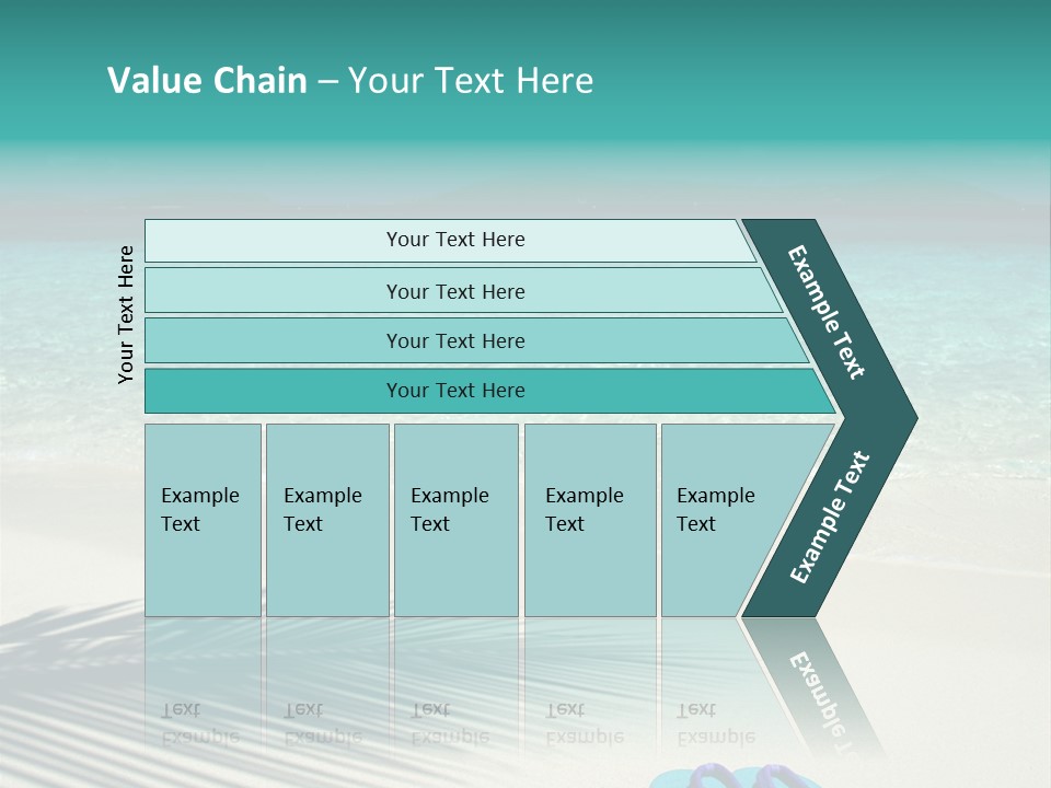 A Pair Of Flip Flops Sitting On A Sandy Beach PowerPoint Template