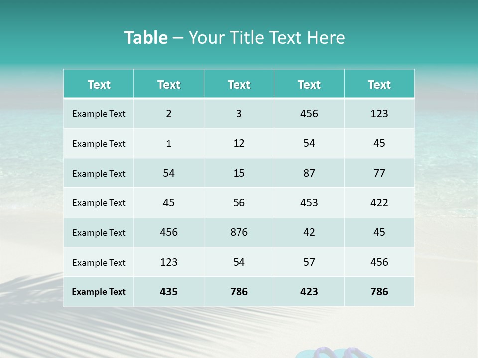 A Pair Of Flip Flops Sitting On A Sandy Beach PowerPoint Template