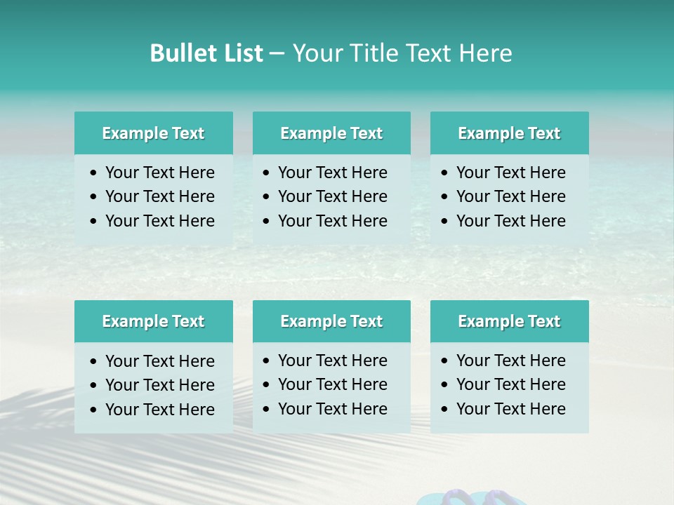 A Pair Of Flip Flops Sitting On A Sandy Beach PowerPoint Template