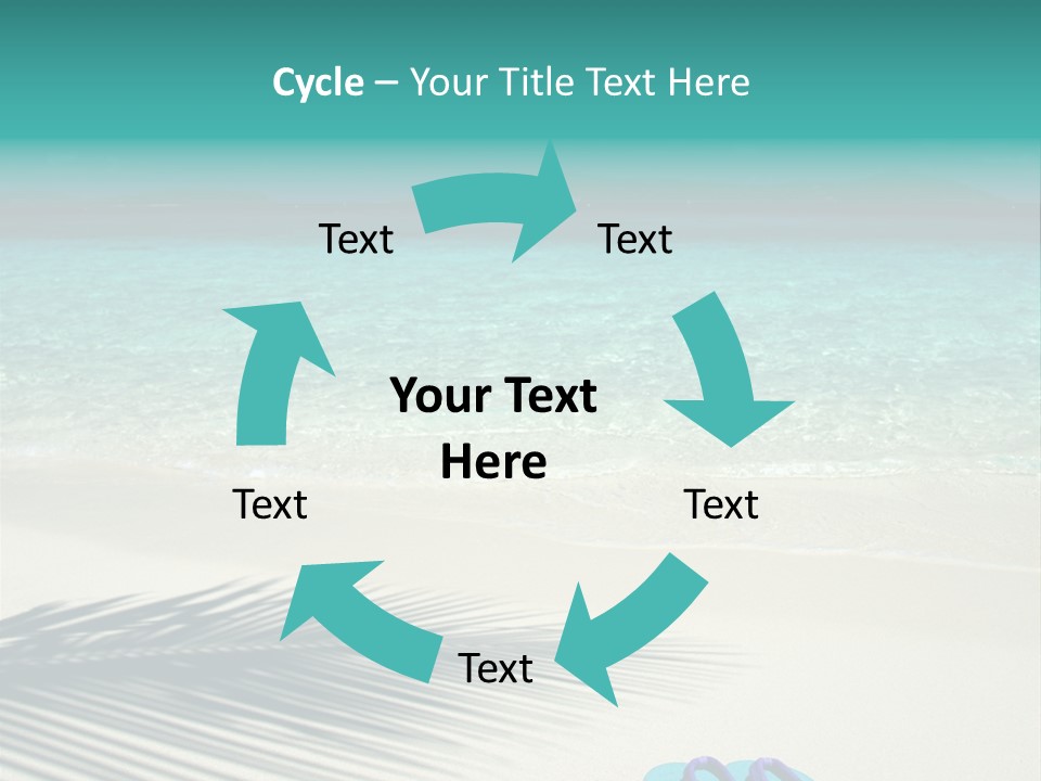 A Pair Of Flip Flops Sitting On A Sandy Beach PowerPoint Template