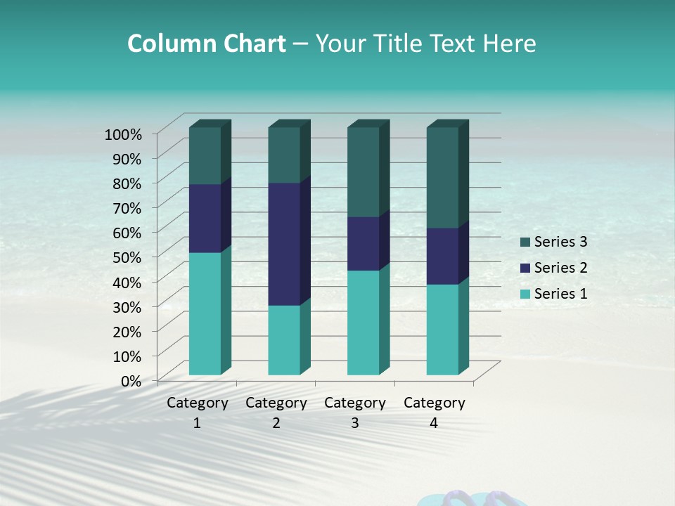 A Pair Of Flip Flops Sitting On A Sandy Beach PowerPoint Template