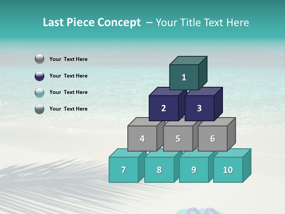 A Pair Of Flip Flops Sitting On A Sandy Beach PowerPoint Template