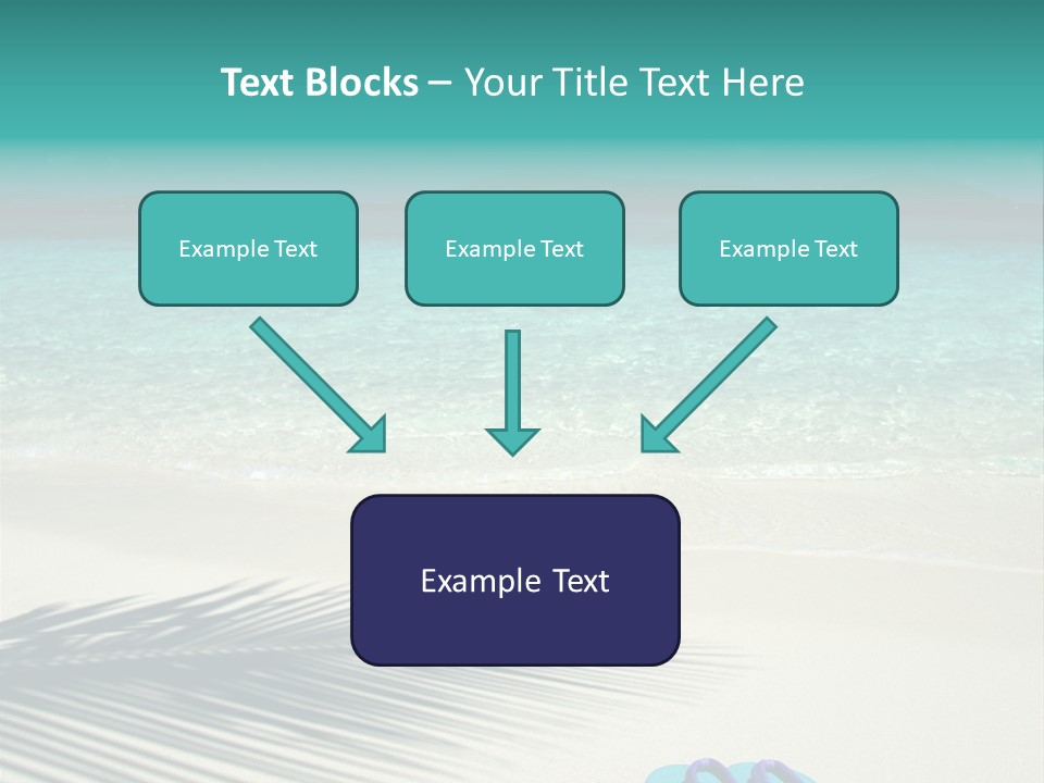 A Pair Of Flip Flops Sitting On A Sandy Beach PowerPoint Template