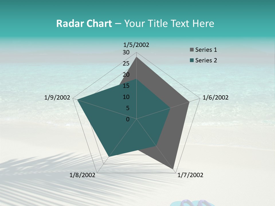 A Pair Of Flip Flops Sitting On A Sandy Beach PowerPoint Template
