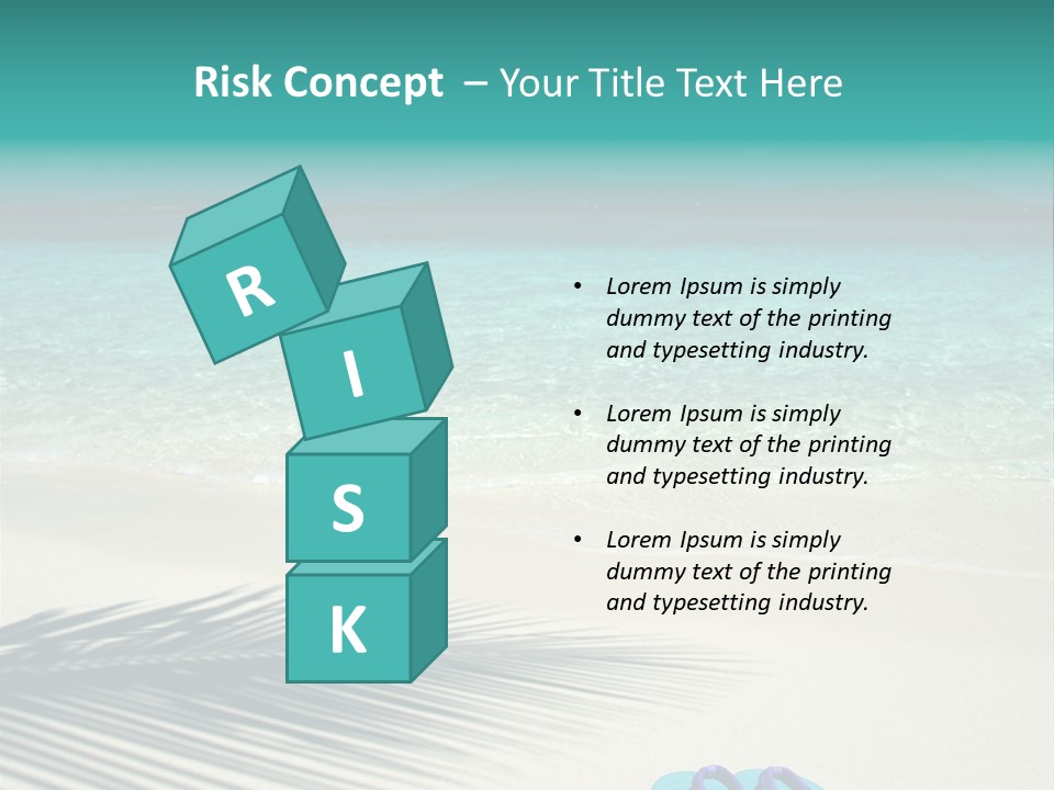 A Pair Of Flip Flops Sitting On A Sandy Beach PowerPoint Template