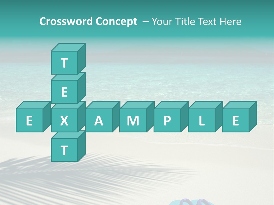 A Pair Of Flip Flops Sitting On A Sandy Beach PowerPoint Template