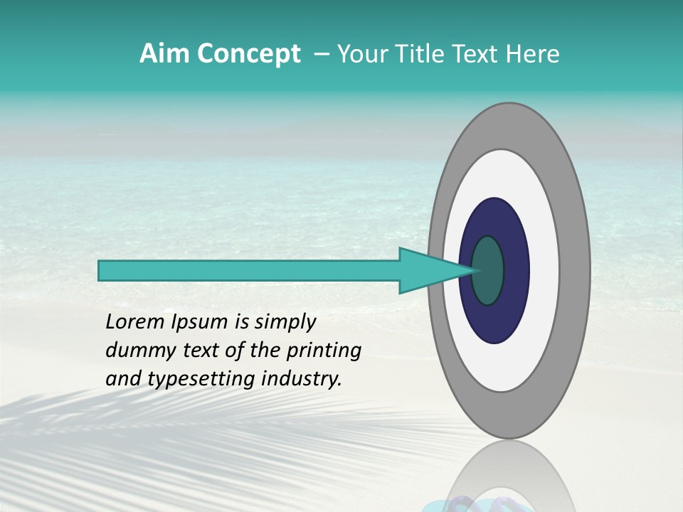 A Pair Of Flip Flops Sitting On A Sandy Beach PowerPoint Template