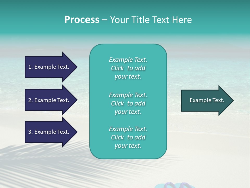 A Pair Of Flip Flops Sitting On A Sandy Beach PowerPoint Template