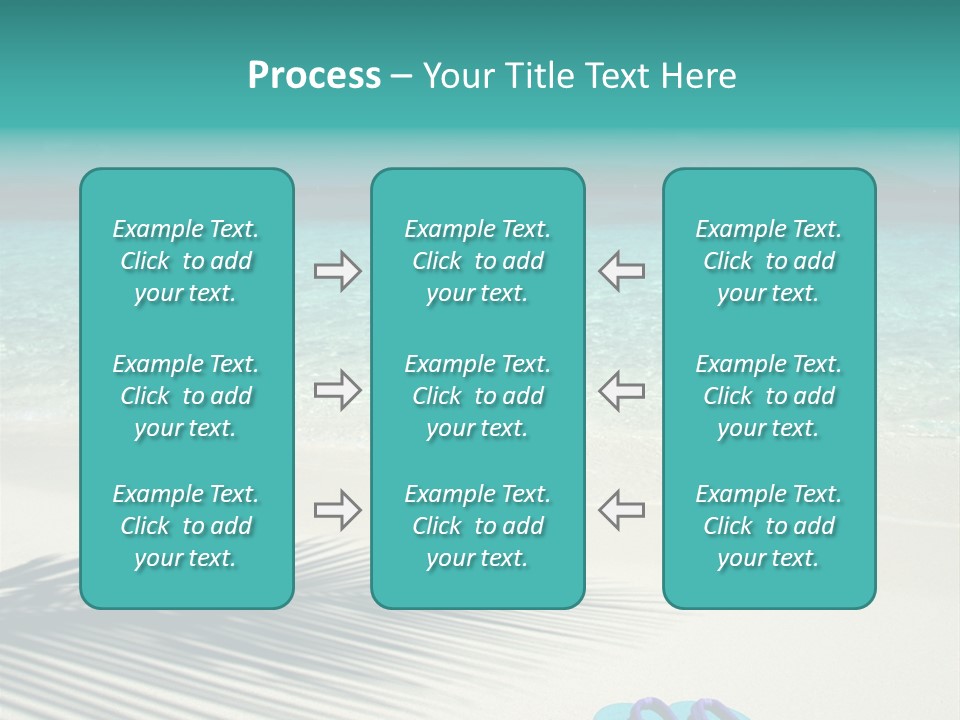 A Pair Of Flip Flops Sitting On A Sandy Beach PowerPoint Template