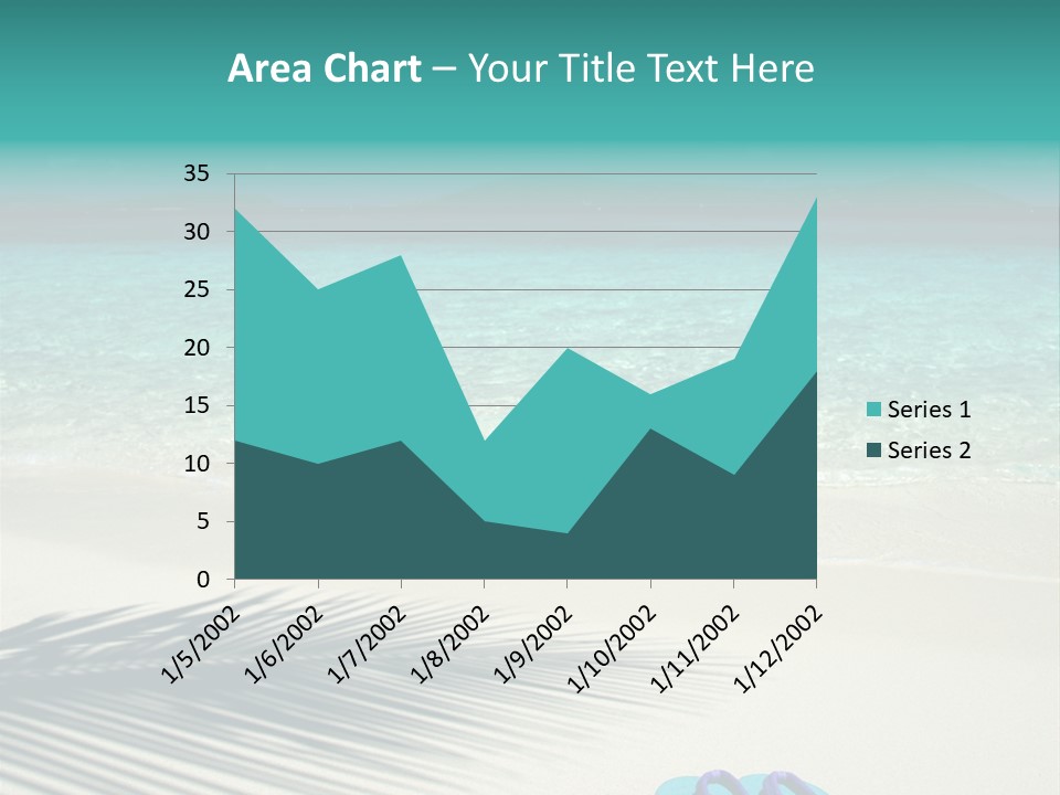 A Pair Of Flip Flops Sitting On A Sandy Beach PowerPoint Template