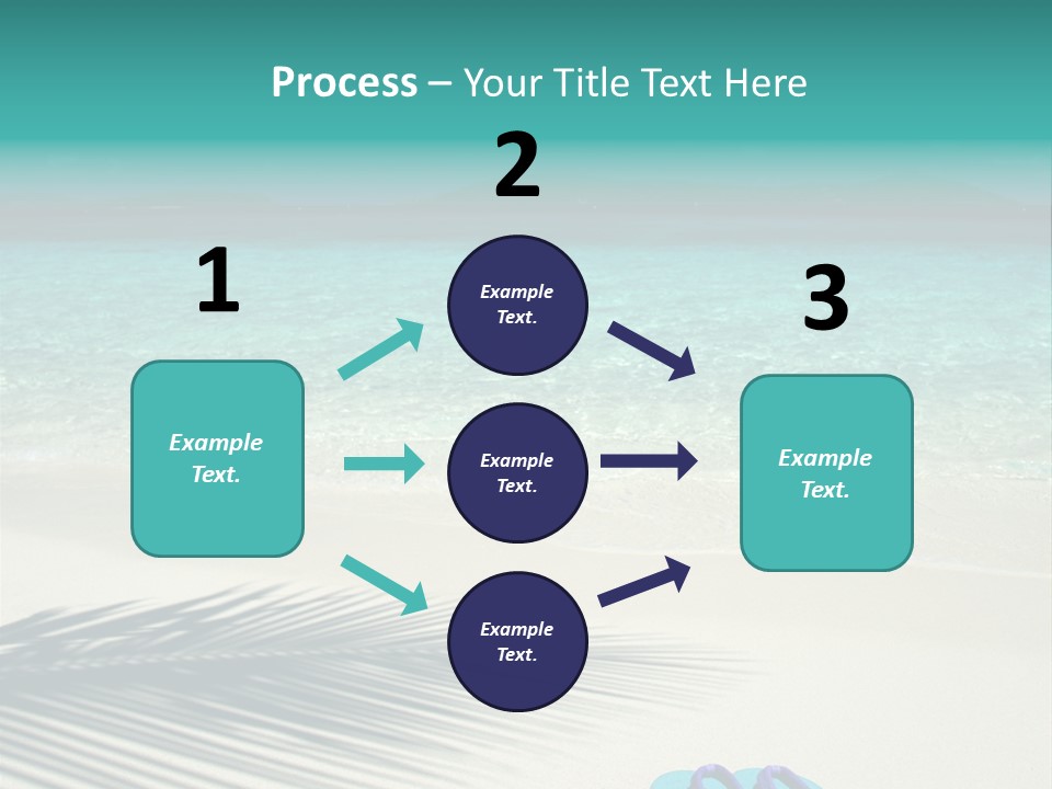 A Pair Of Flip Flops Sitting On A Sandy Beach PowerPoint Template