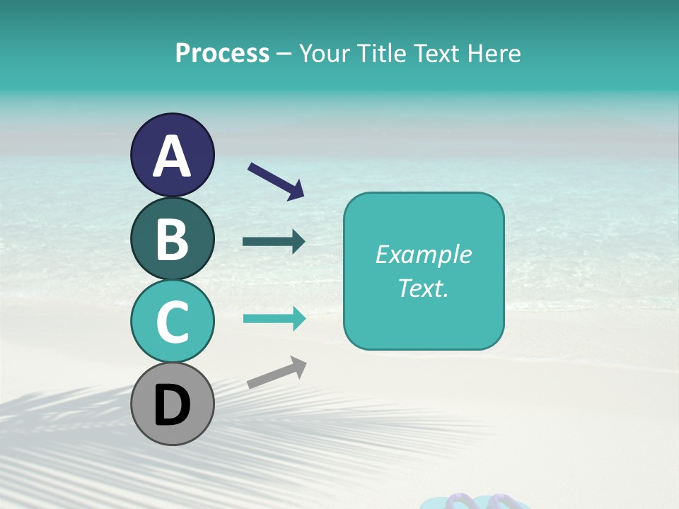 A Pair Of Flip Flops Sitting On A Sandy Beach PowerPoint Template