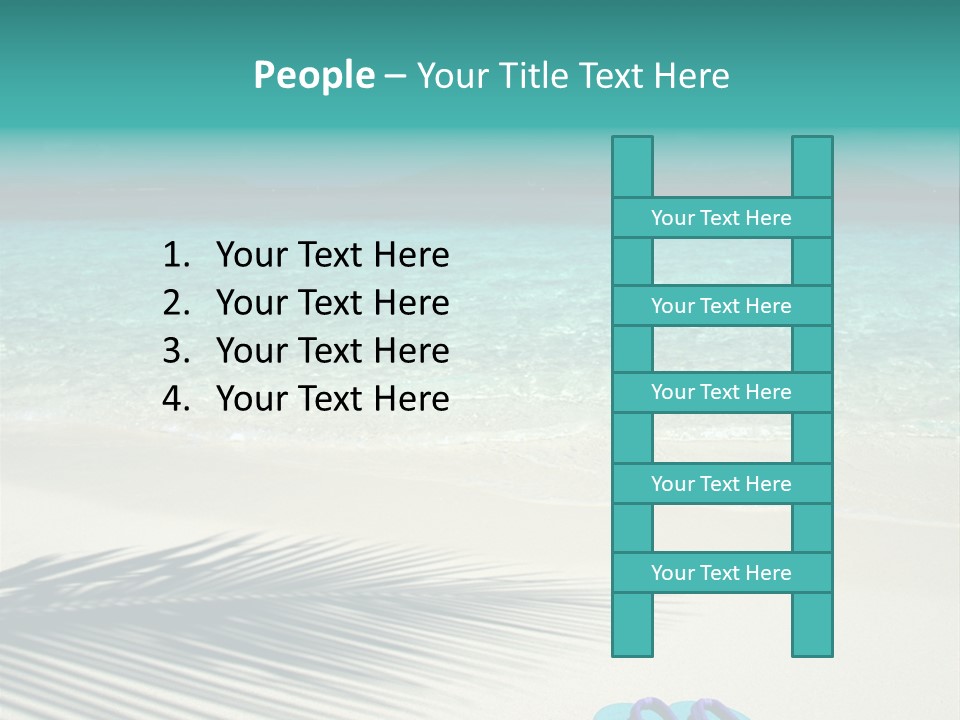 A Pair Of Flip Flops Sitting On A Sandy Beach PowerPoint Template