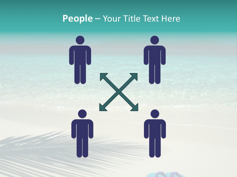 A Pair Of Flip Flops Sitting On A Sandy Beach PowerPoint Template