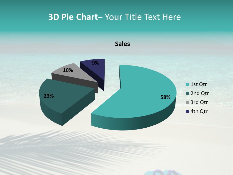 A Pair Of Flip Flops Sitting On A Sandy Beach PowerPoint Template
