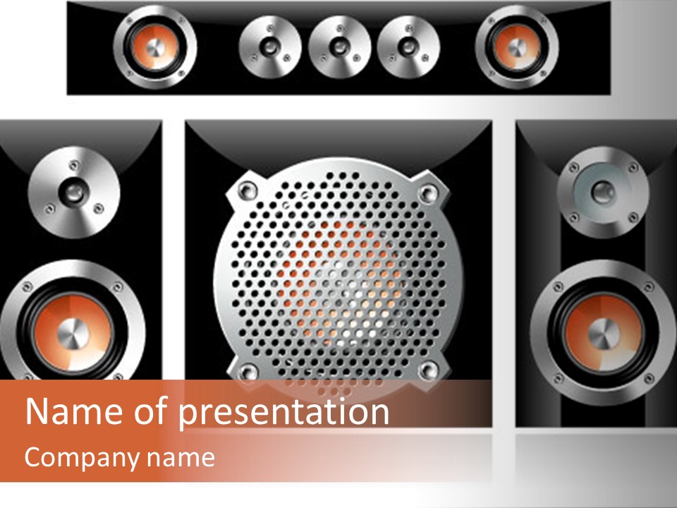A Set Of Speakers On A White Background PowerPoint Template