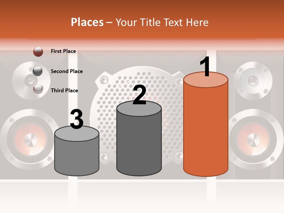 A Set Of Speakers On A White Background PowerPoint Template